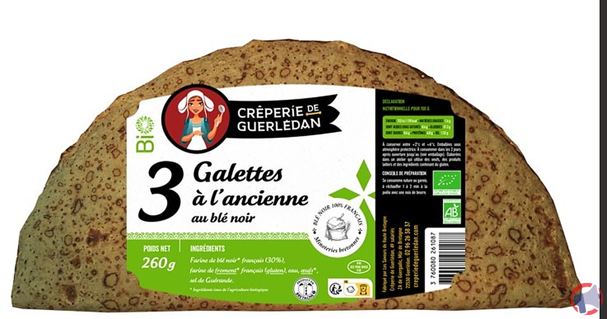 Rappel de produit : galettes à l'ancienne de la Crêperie de Guerlédan