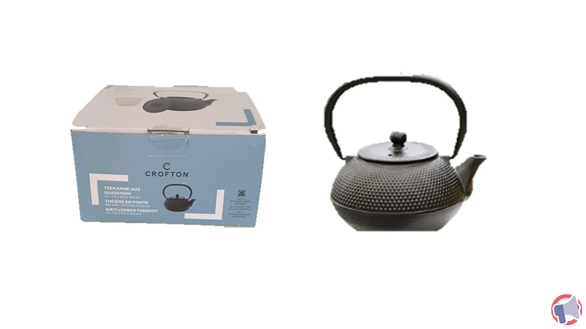 Rappel de produit : théière en fonte Crofton pour risque chimique