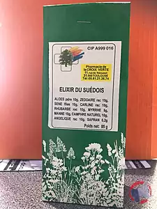 Rappel produit elixir du suedois tisane 85g croix verte