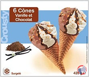 Rappel produit 6 Cônes Vanille/Chocolat CROUSTY