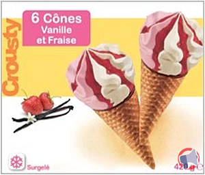 Rappel produit 6 Cônes Vanille/Fraise CROUSTY