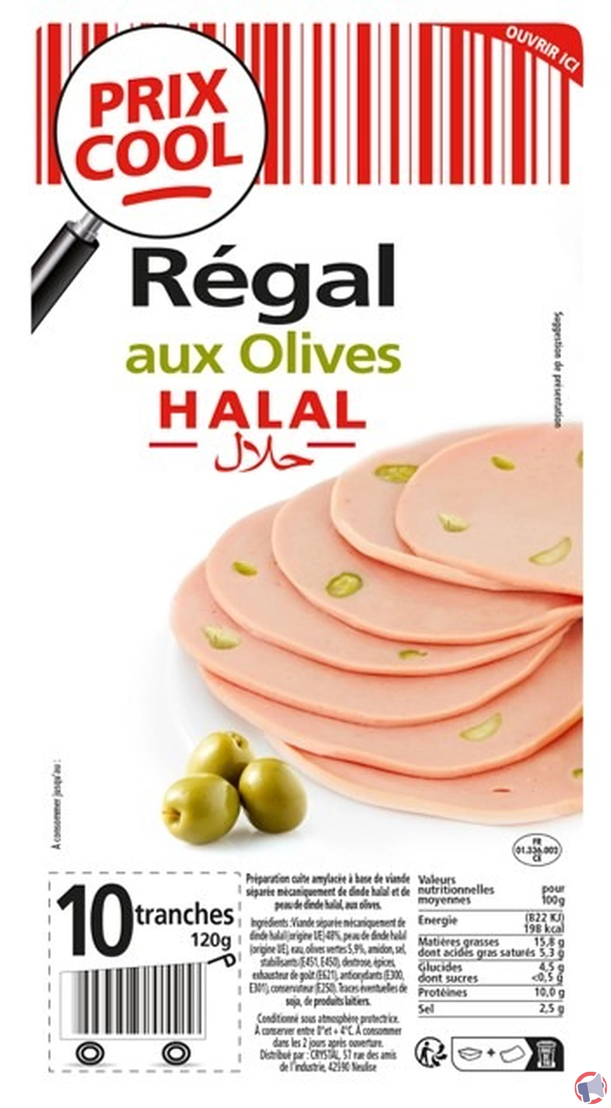 Rappel de produit : Regal aux olives de la marque Crystal pour risque de botulisme