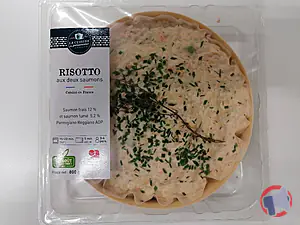Rappel produit Risotto précuit au saumon, saumon fumé et au thym La cuisine du poissonnier