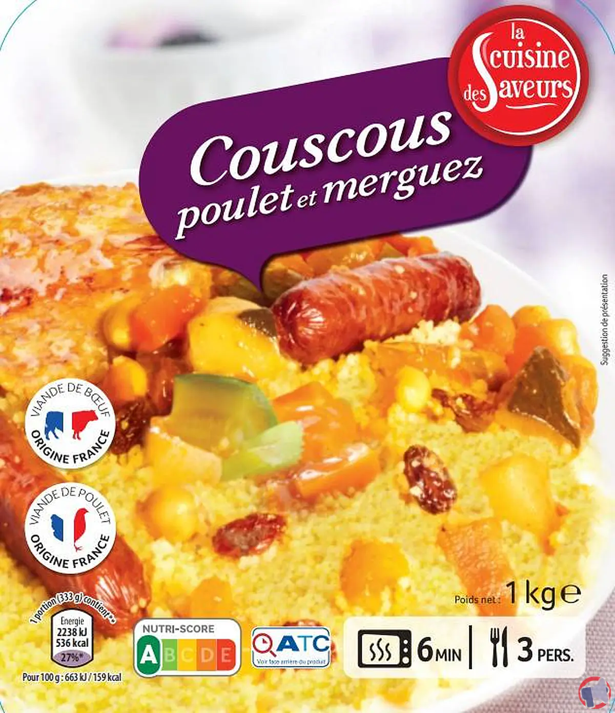 Rappel de produit : Couscous de la marque La Cuisine des Saveurs pour dépassement de la limite de résidus de sulfadimethoxine