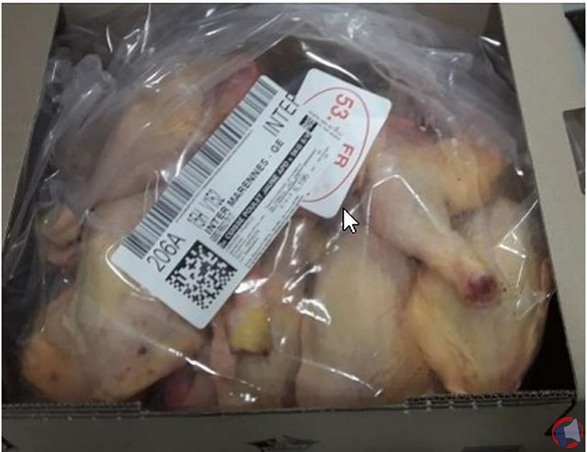 Rappel de cuisse de poulet jaune avec portion de dos pour cause de listéria
