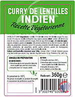 Rappel produit Curry de lentilles indien (photo numéro 1)
