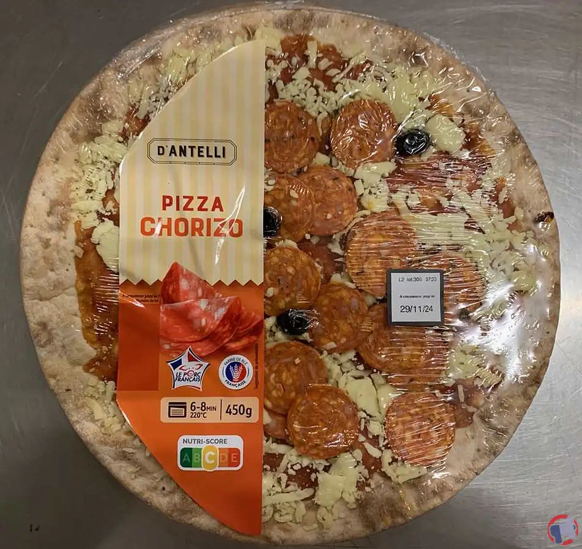 Rappel de produit : pizza chorizo 450g de la marque D'Antelli®