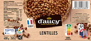 Rappel produit Lentilles d'aucy