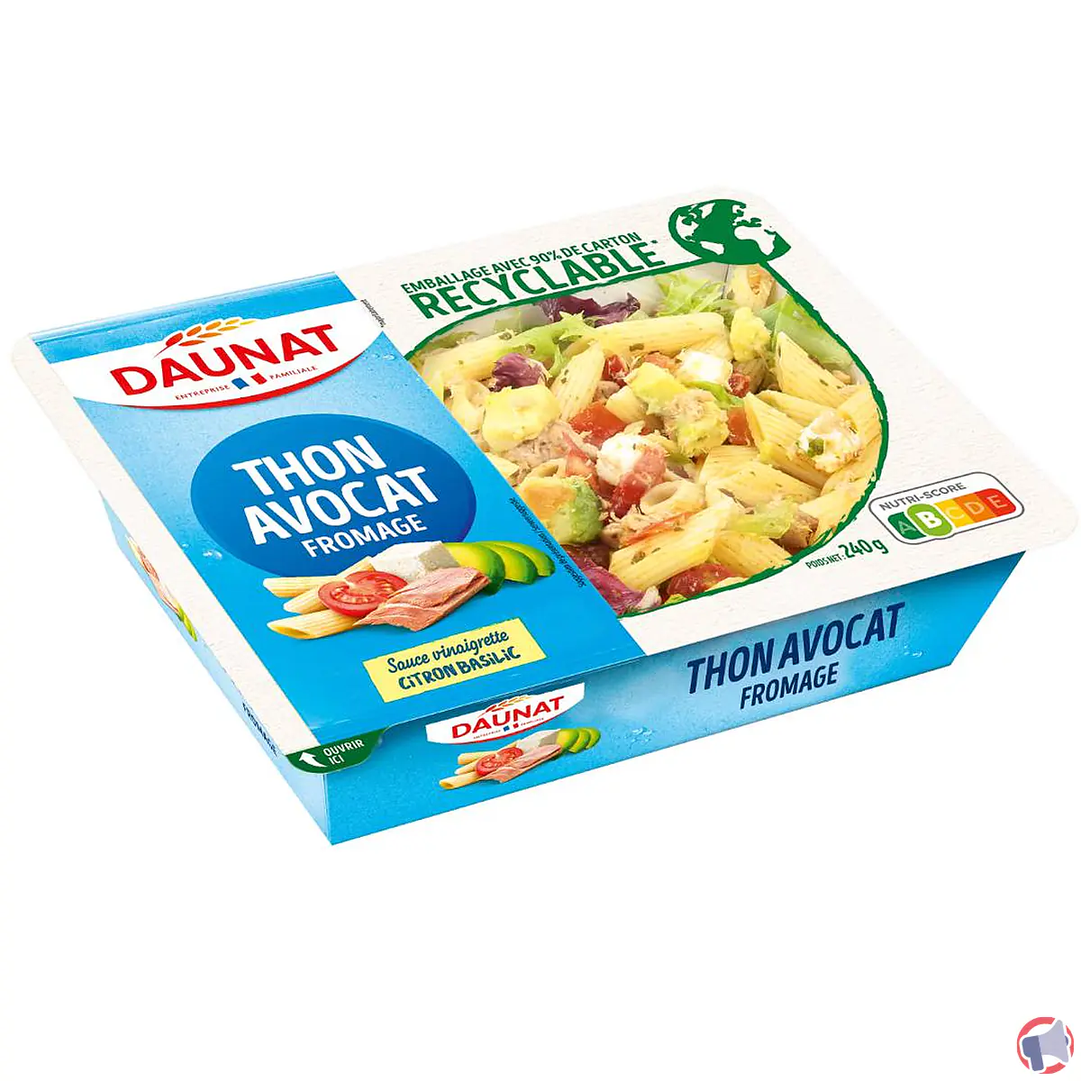 Rappel de produit : salade ecopack thon avocat fromage de la marque Daunat