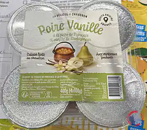 Rappel produit DESSERT POIRE VANILLE Les délices du chaudron