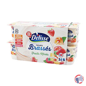 Rappel produit Yaourts brassés aux fruits mixés panachés 16x125g DELISSE