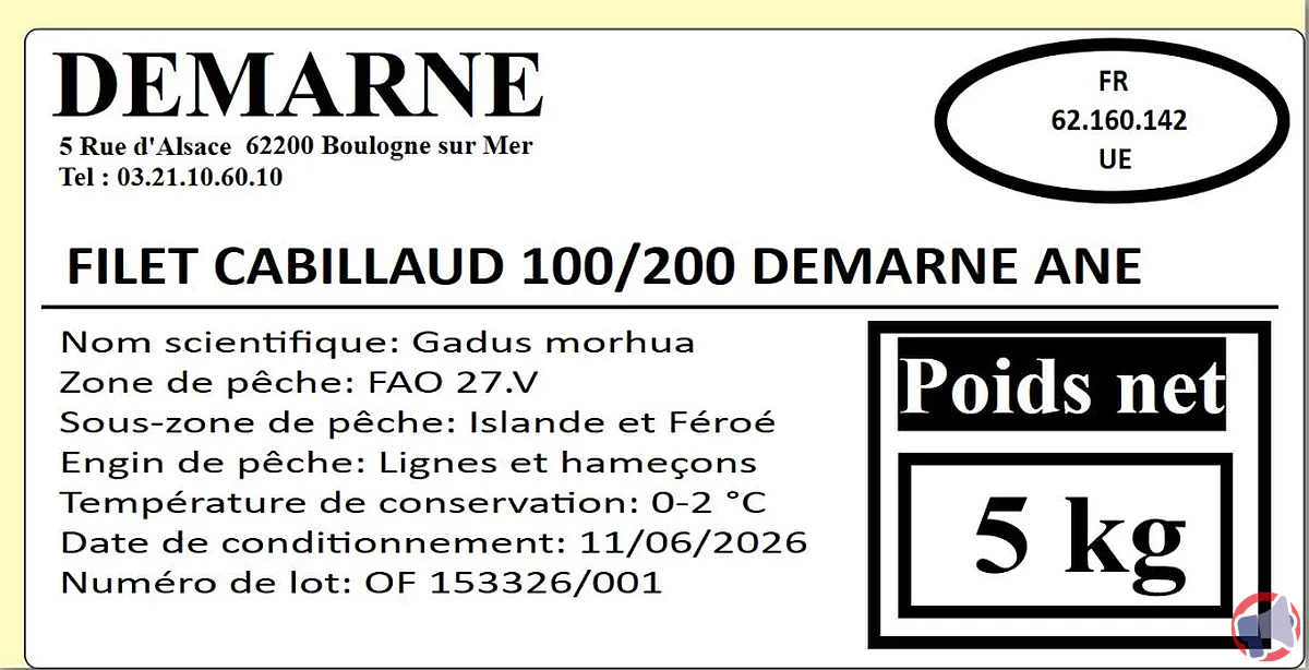 Rappel : filet de cabillaud demarne 100/200 (surgelé) — ce qu’il faut faire