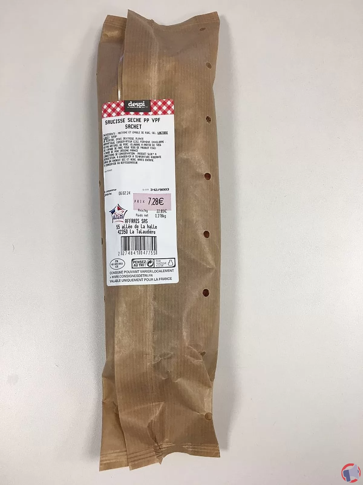 Rappel de saucisses sèches de la marque Despi le Charcutier pour cause de salmonelle