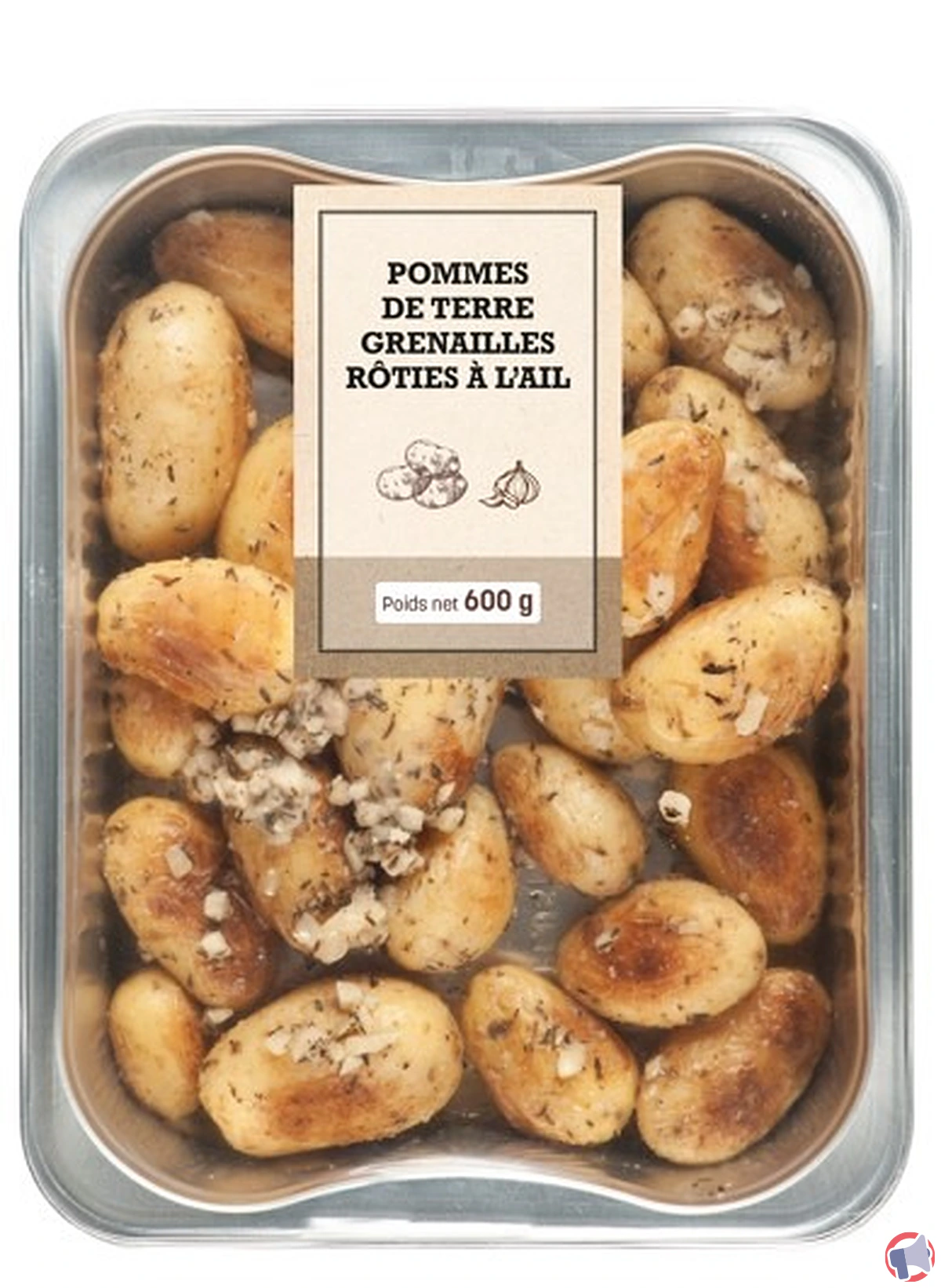 Rappel produit : pommes de terre grenailles rôties à l'ail 600g de JECA