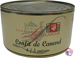Rappel produit Confit de canard 4 cuisses 1250 grammes Domaine de Langlardie