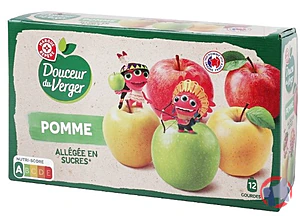 Rappel produit GOURDES COMPOTES DE POMMES ALLEGEE EN SUCRES 12x90G DOUCEUR DU VERGER