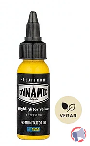 Rappel produit Dynamic Highlighter Yellow Premium Tattoo Ink 1oz/29ml DYNAMIC