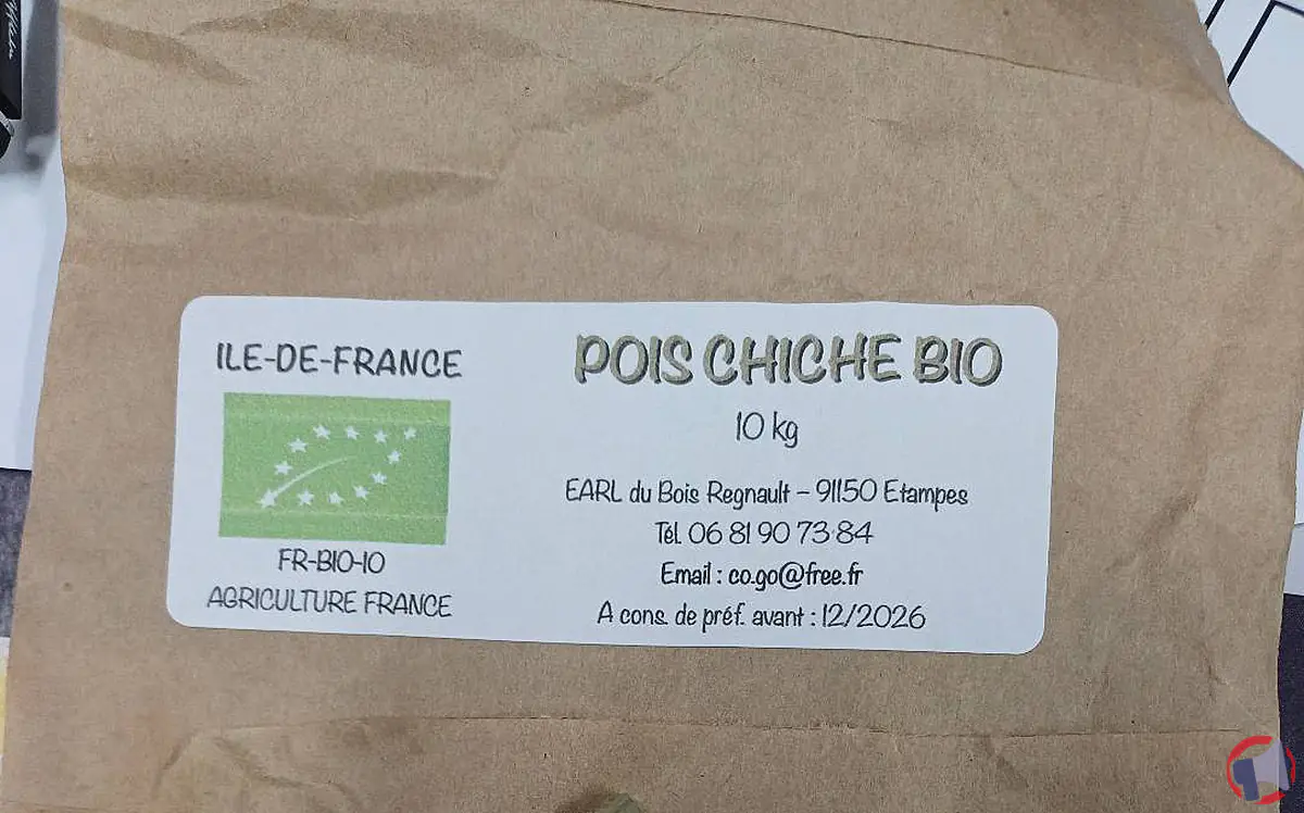 Rappel de pois chiches bio de la marque EARL du Bois Regnault : présence possible de verre