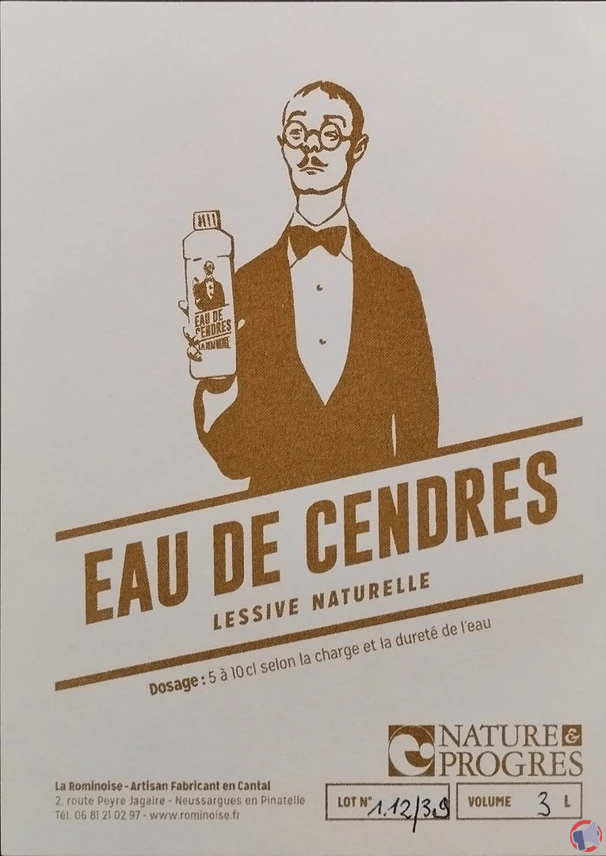 Rappel de produit : Eau de Cendres Lessive Naturelle pour absence de pictogramme de danger