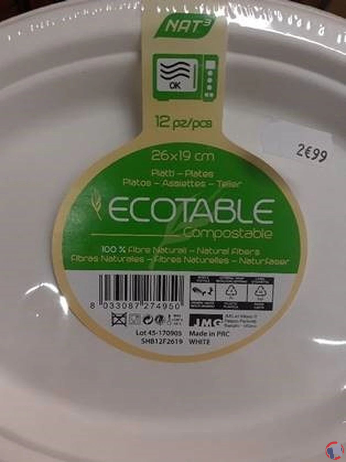 Rappel produit : 12 assiettes ECOTABLE - Danger pour la santé