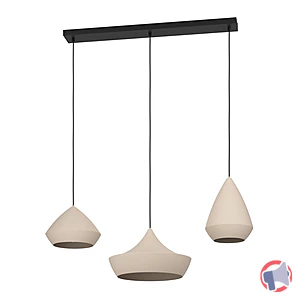 Rappel produit SUSPENSION Torremolinos METALLIQUE SABLE ET NOIR EGLO