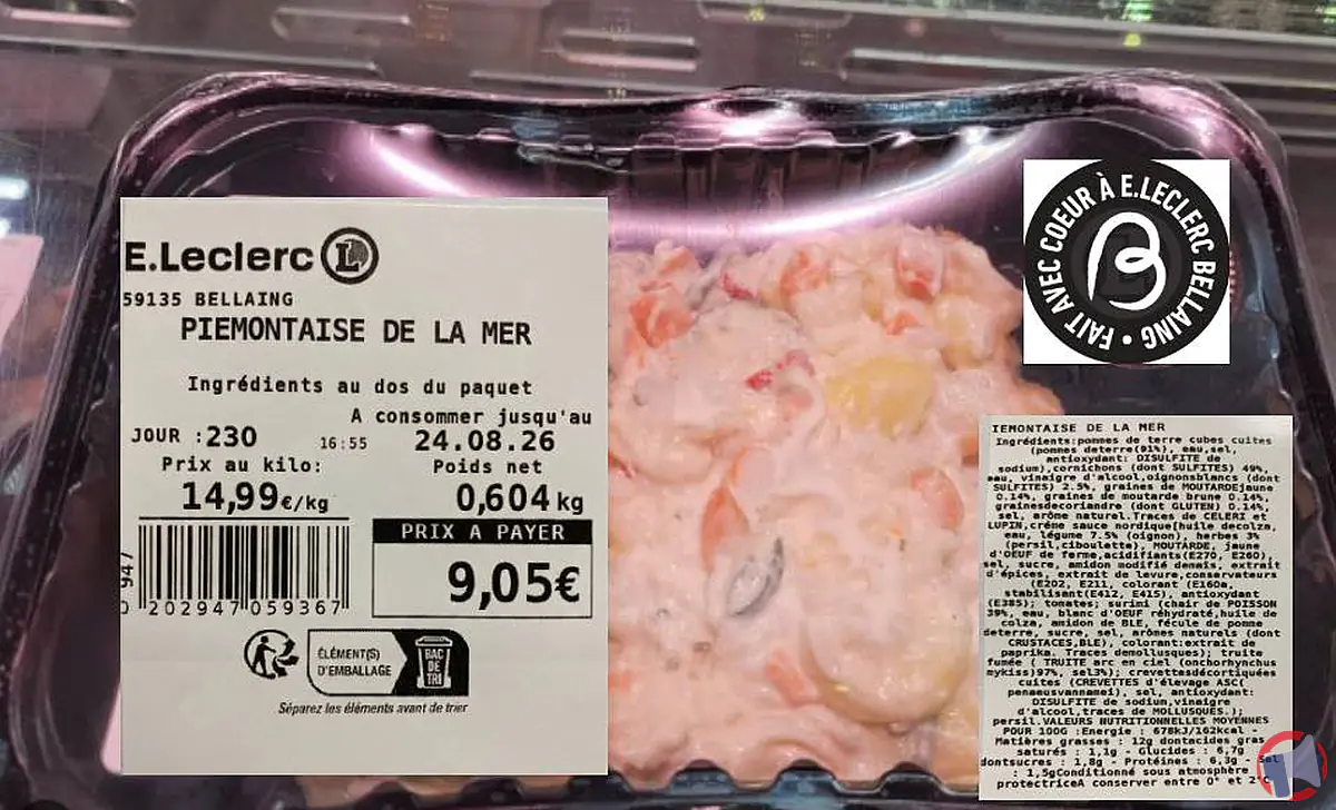 Rappel de piémontaise mer du magasin e. leclerc bellaing : que faire ?