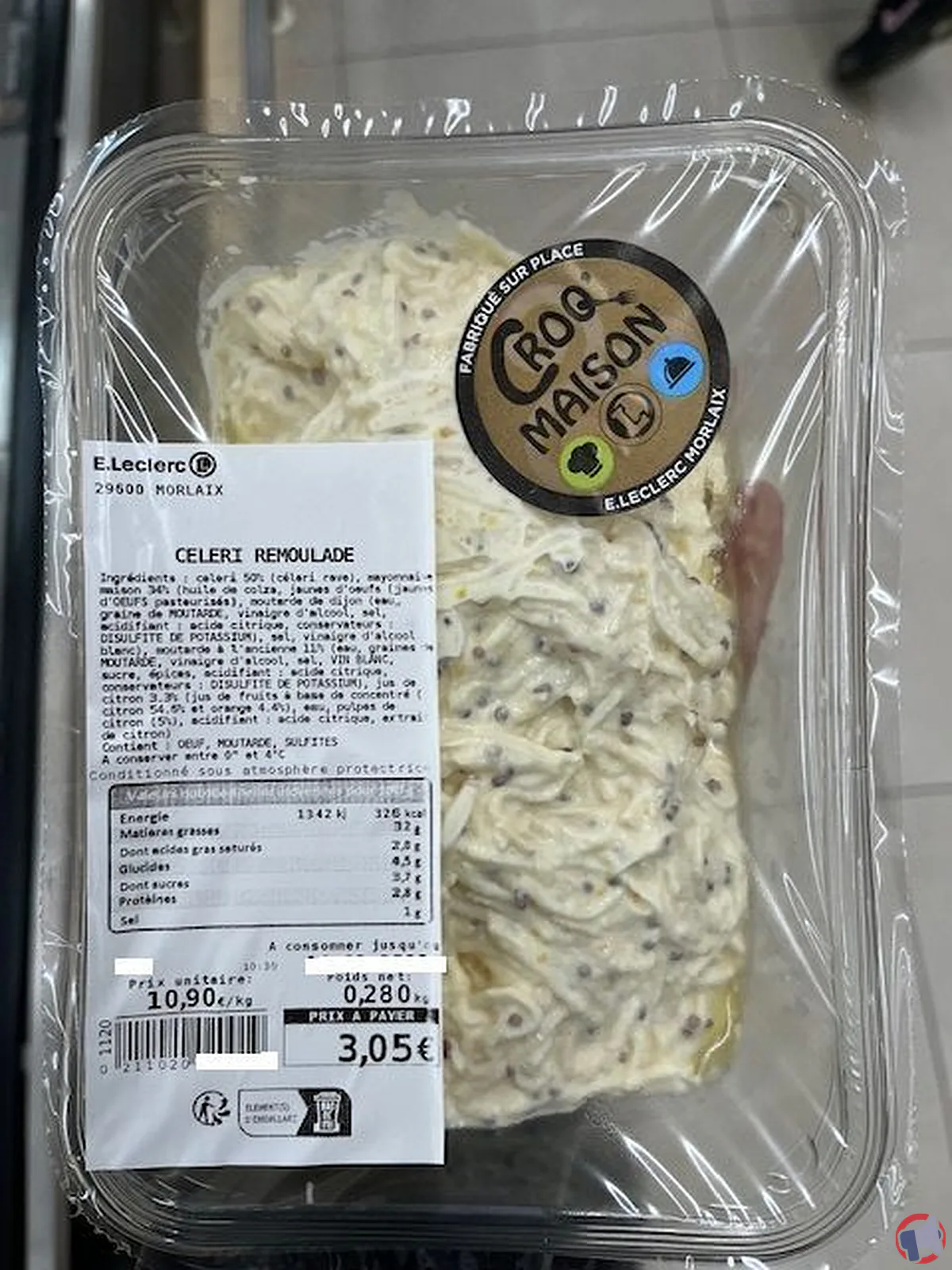 Rappel produit : céleri rémoulade E.Leclerc Morlaix pour erreur de DLC