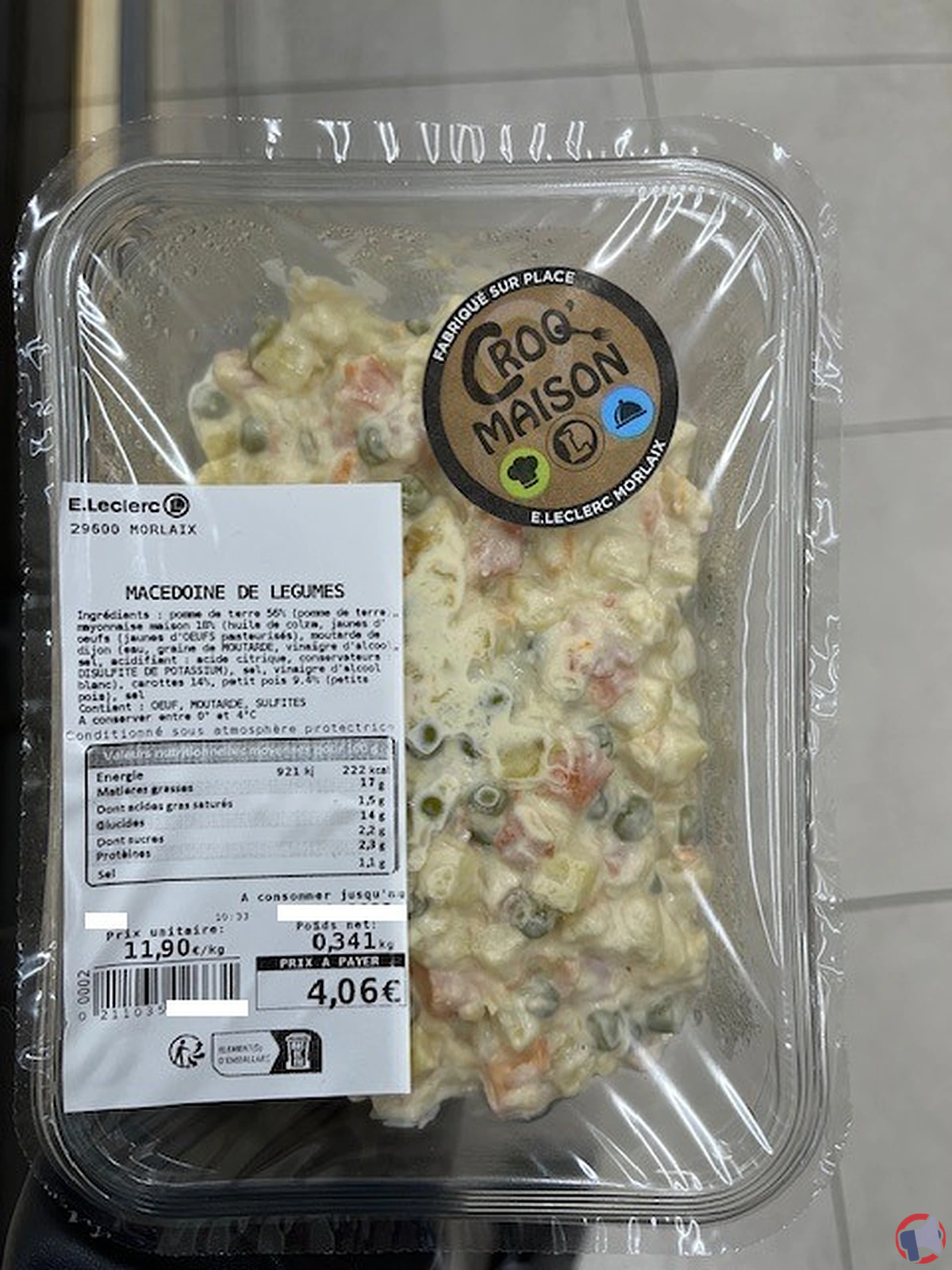Rappel de produit : macédoine de légumes E.Leclerc Morlaix pour erreur de DLC