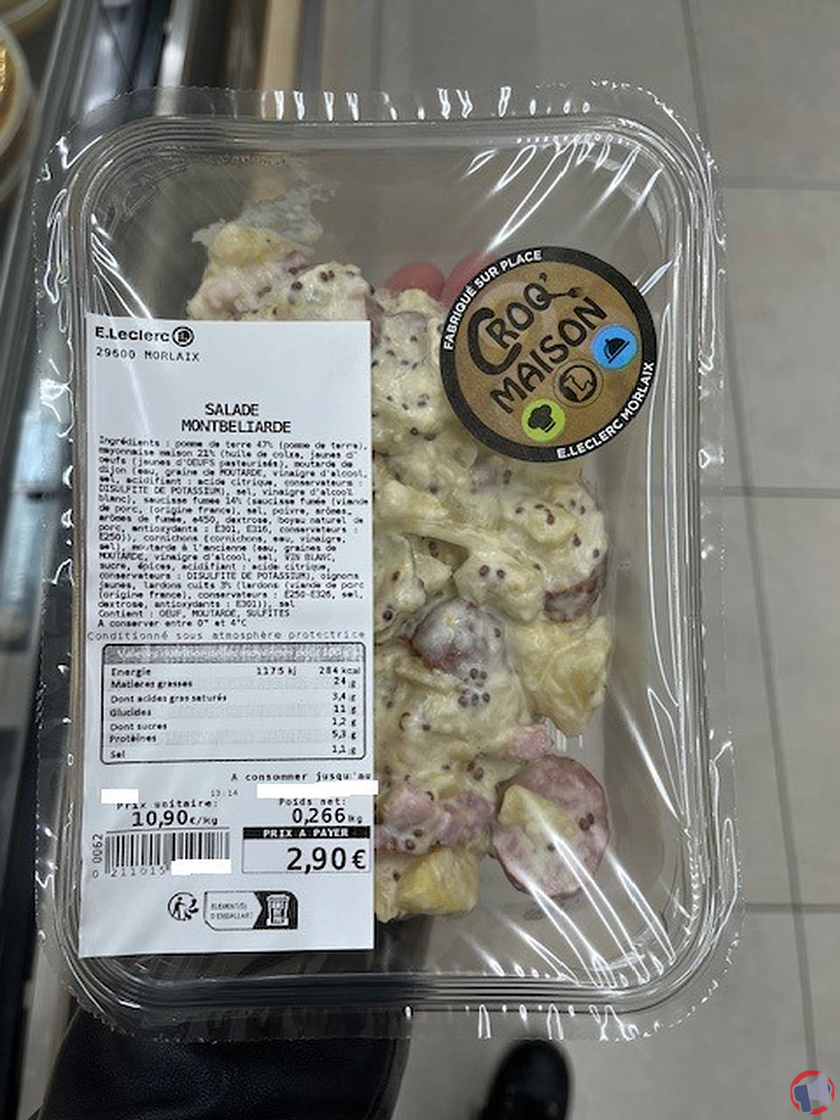 Rappel produit : salade montbéliarde de E.Leclerc Morlaix