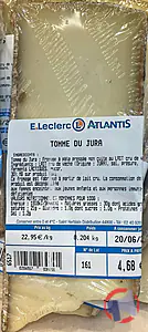 Rappel produit Tomme du Jura E.Leclerc
