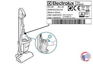 Rappel produit Aspirateurs balai ELECTROLUX SHIVA Pure F9 ELECTROLUX