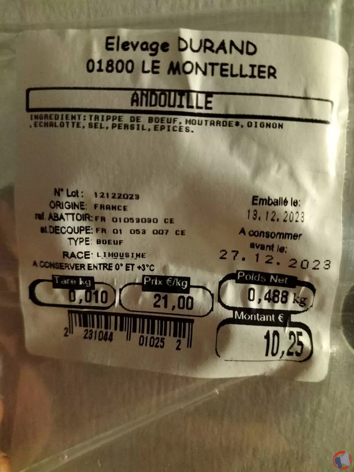 Rappel de produits : Andouille et Andouillettes de l'Elevage Durand pour cause de Listeria