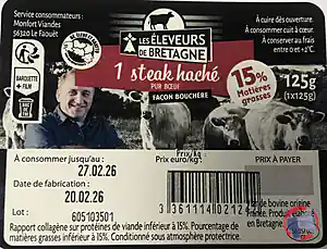 Rappel produit Steak haché 15% NEBH Eleveurs de Bretagne