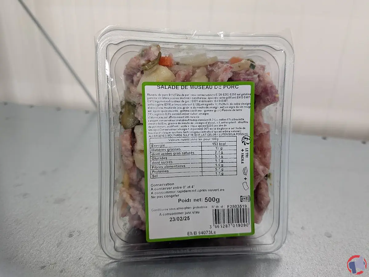 Rappel de produit : salade de museau de porc de la marque EMB 94073 Le