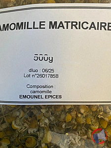 Rappel produit Camomille douce EMOUNEL