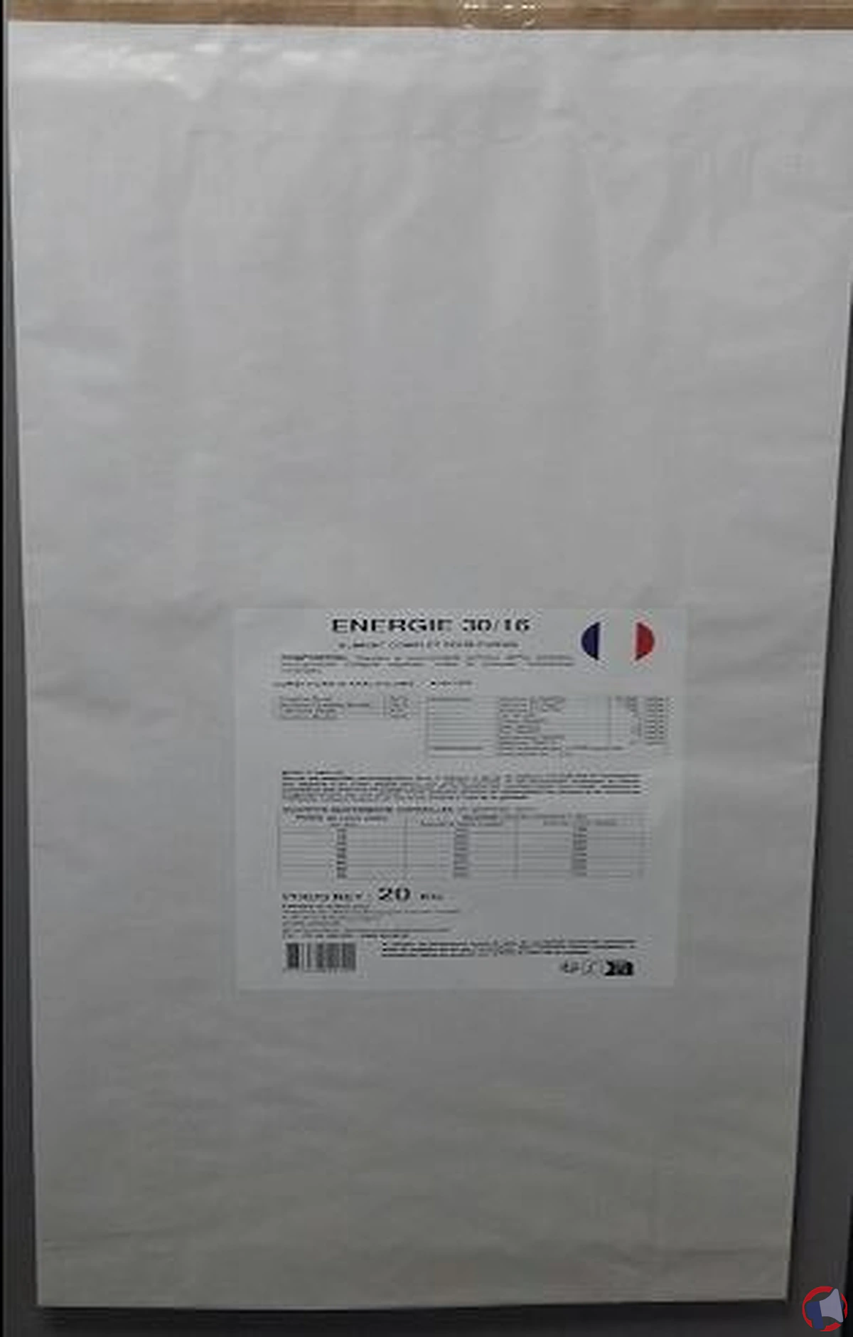 Rappel de produit : ENERGIE 30/16 20KG pour risque de salmonellose