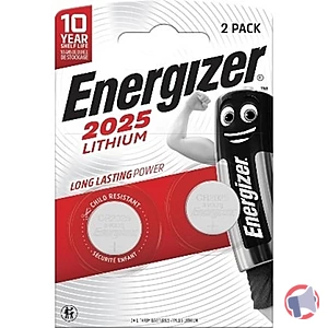 Rappel produit Energizer Lithium CR2025 paquet de deux piles Energizer
