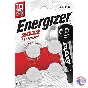 Rappel produit Energizer Lithium CR2032 paquet de quatre piles Energizer