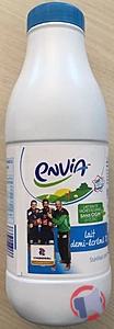 Rappel produit Lait demi-écrémé sans OGM stérilisé UHT en bouteille 1L Envia
