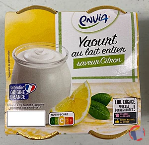 Rappel produit Yaourt au lait entier saveur citron Envia