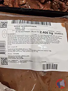 Rappel produit BOEUF BOURGUIGNON EPC