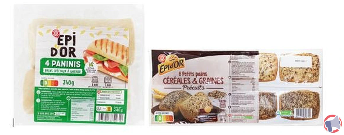 Rappel de produits Epi d'Or : Pains pour panini précuits et petits pains précuits graines