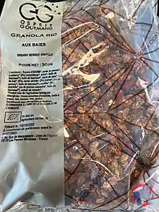 Rappel produit Granola aux baies bio Eprit gourmand