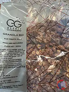 Rappel produit Granola fruits secs bio Eprit gourmand