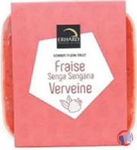 Rappel produit Sorbet plein fruit à la Fraise Senga Sengana et Verveine Erhard