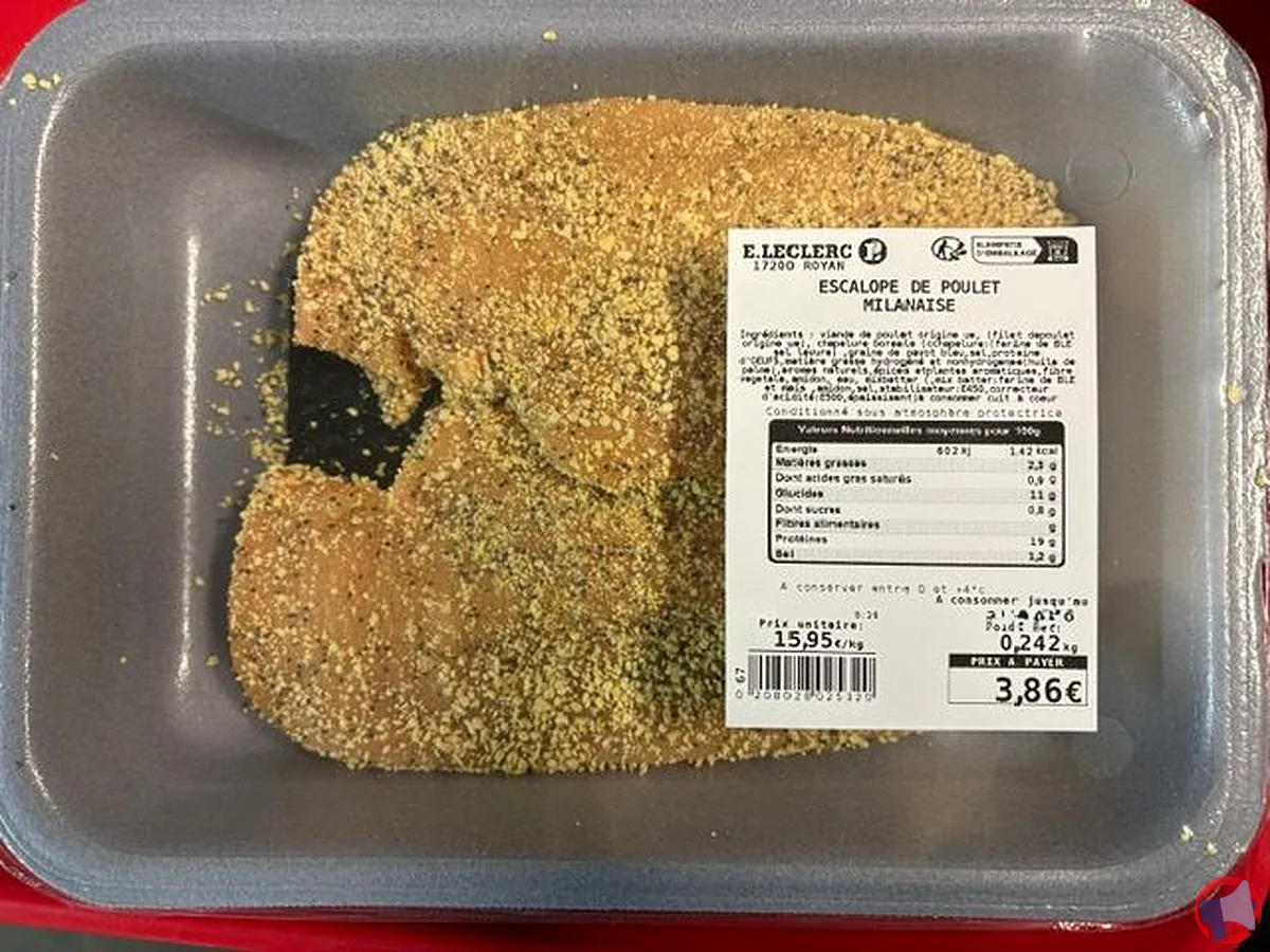 Rappel produit : escalope de poulet milanaise - informations et recommandations