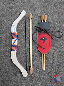 Rappel produit Arc en bois fournis avec des projectiles en bois avec embout en liège avec ou sans carquois Espadas de Madera