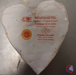 Rappel produit Cœur de neufchâtel fermier AOP lait cru Etienne Thillard