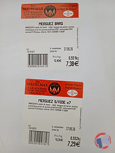 Rappel produit Merguez ets MAURI MAX