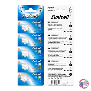 Rappel produit 5 Piles boutons CR1620 Eunicell lithium 3 volt EUNICELL
